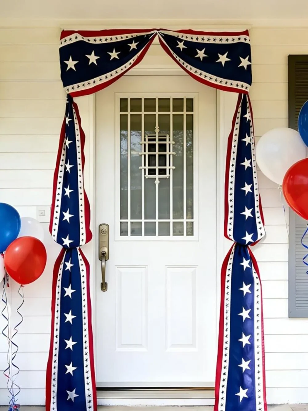 20 Ft Patriotic Bunting Banner with 250 Stars - Red White Blue Decor for 4th of